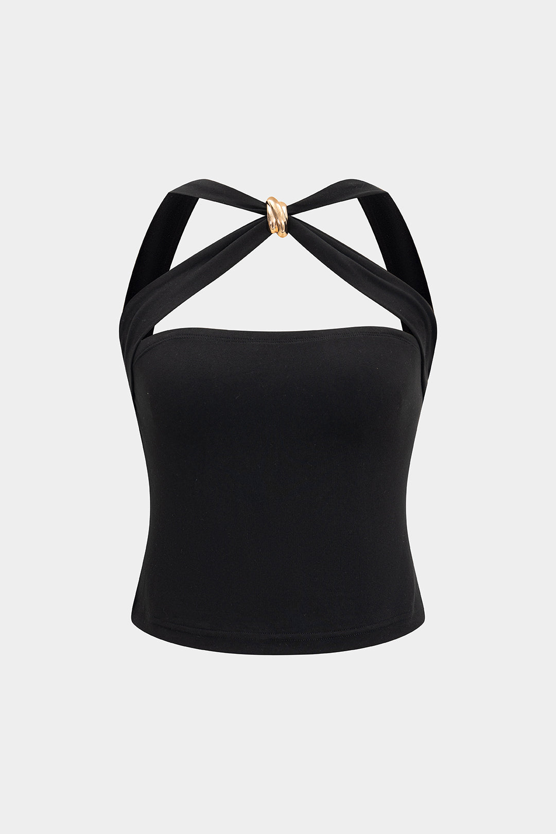 Cross Metallic Decor Backless Tank Top