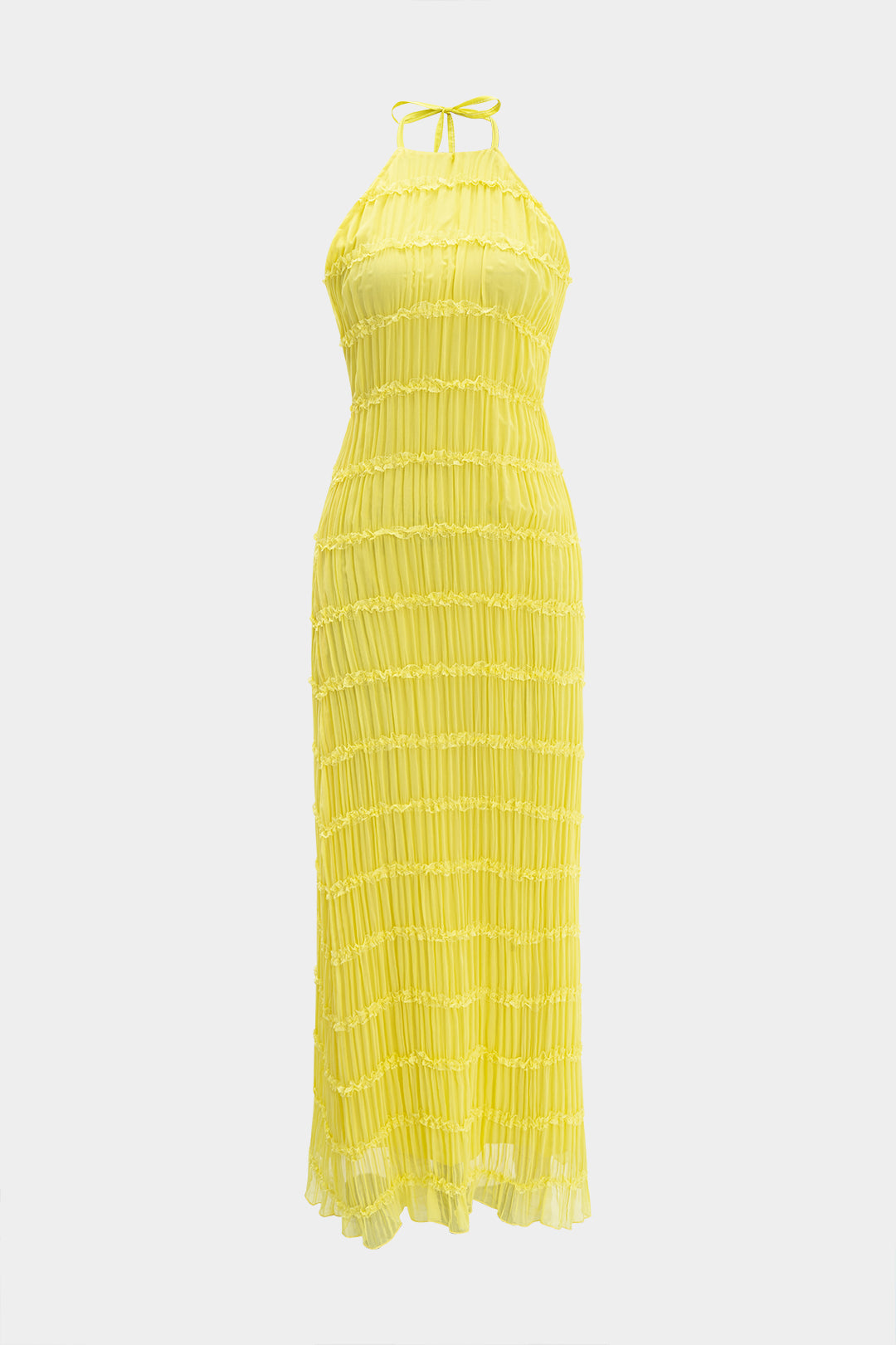 Halter Neck Strappy Backless Sleeveless Maxi Dress