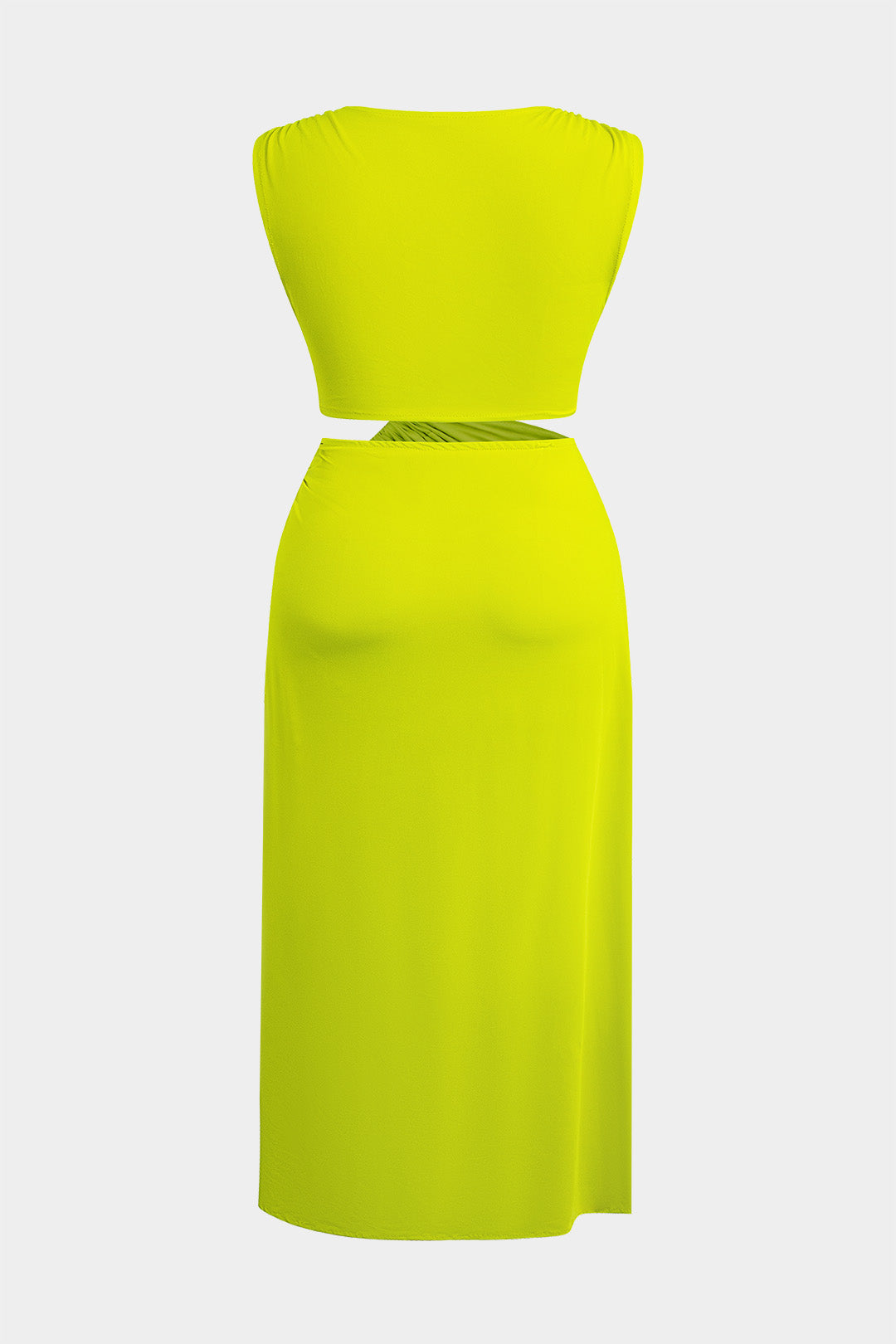 Plus Size V-Neck Cut Out Twist Knot Sleeveless Maxi Dress