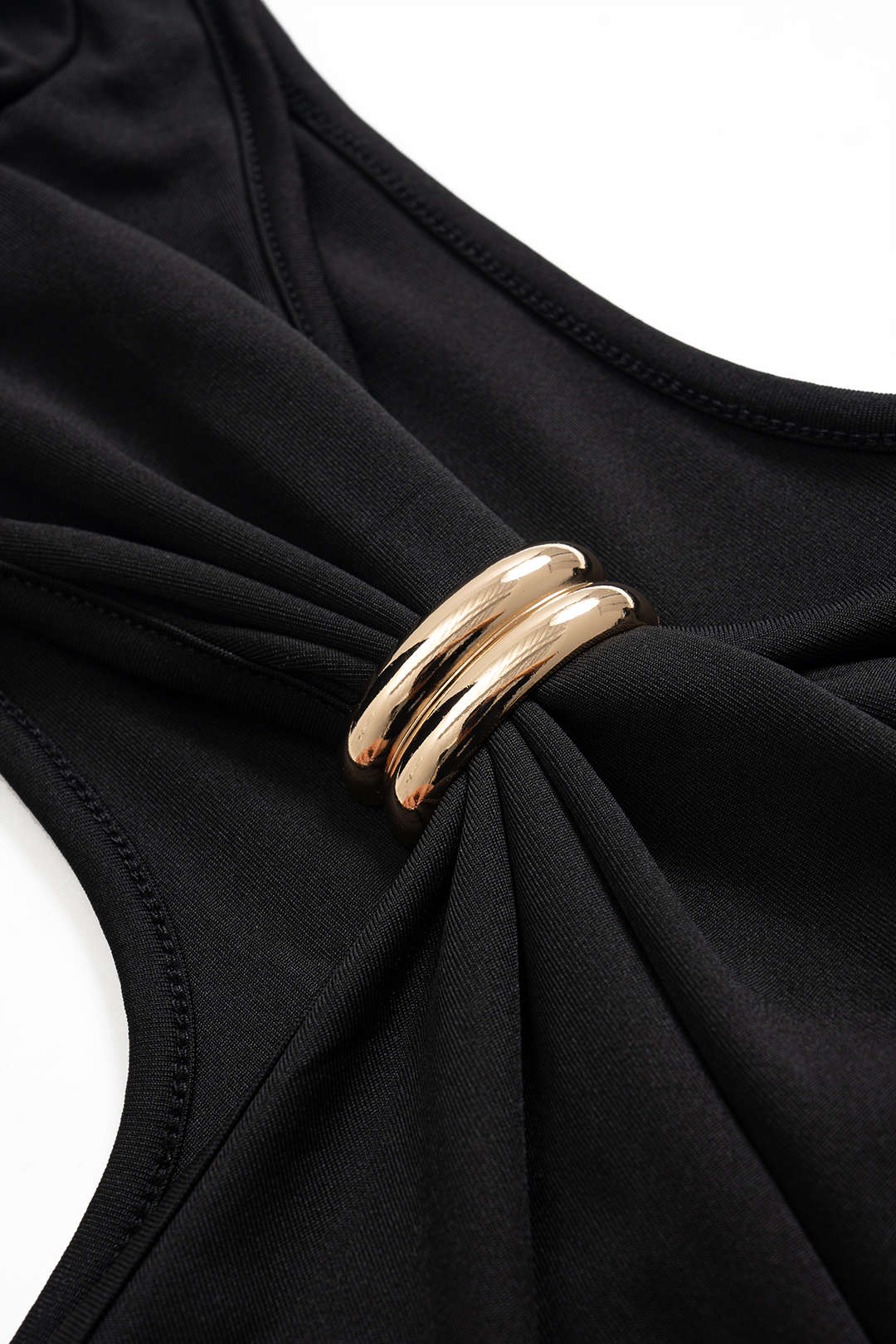 Solid Metallic Sleeveless Mini Dress