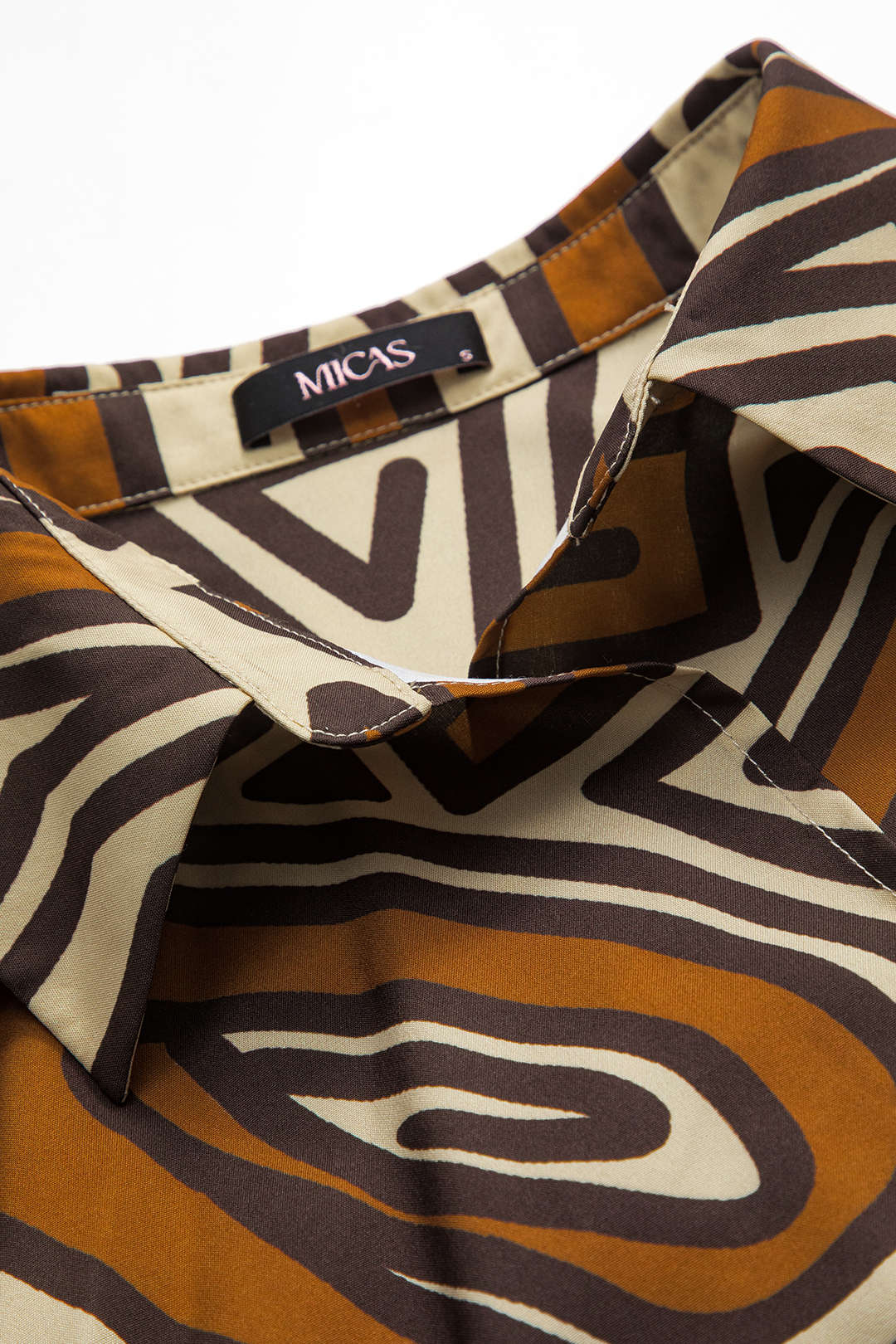 Bohemian Print Tie Front Short-Sleeve Shirt