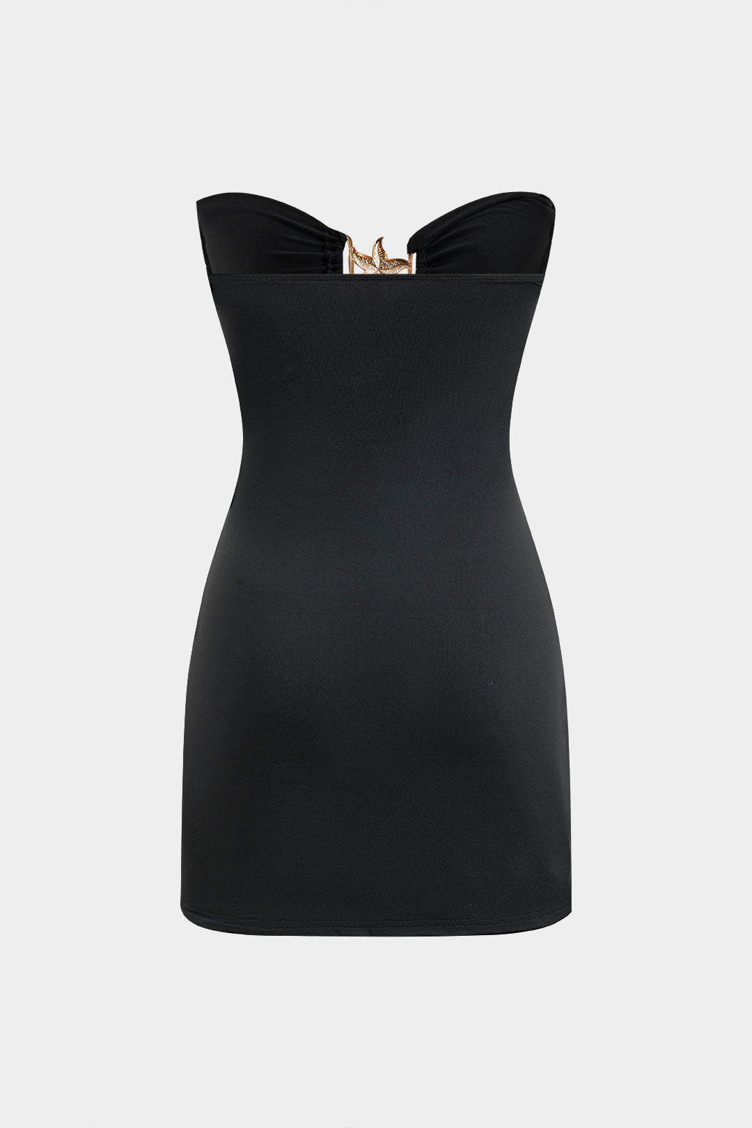 Cut Out Metallic Decor Sleeveless Mini Dress