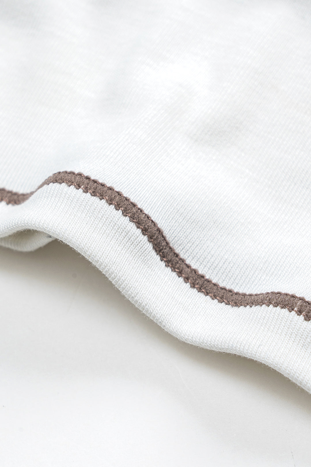 Round Neck Stitching Detail Short Sleeve T-Shirt