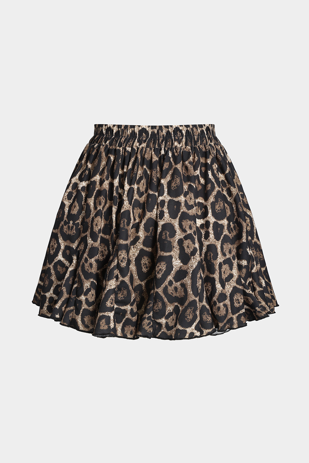 Leopard Print Pleated Skirt