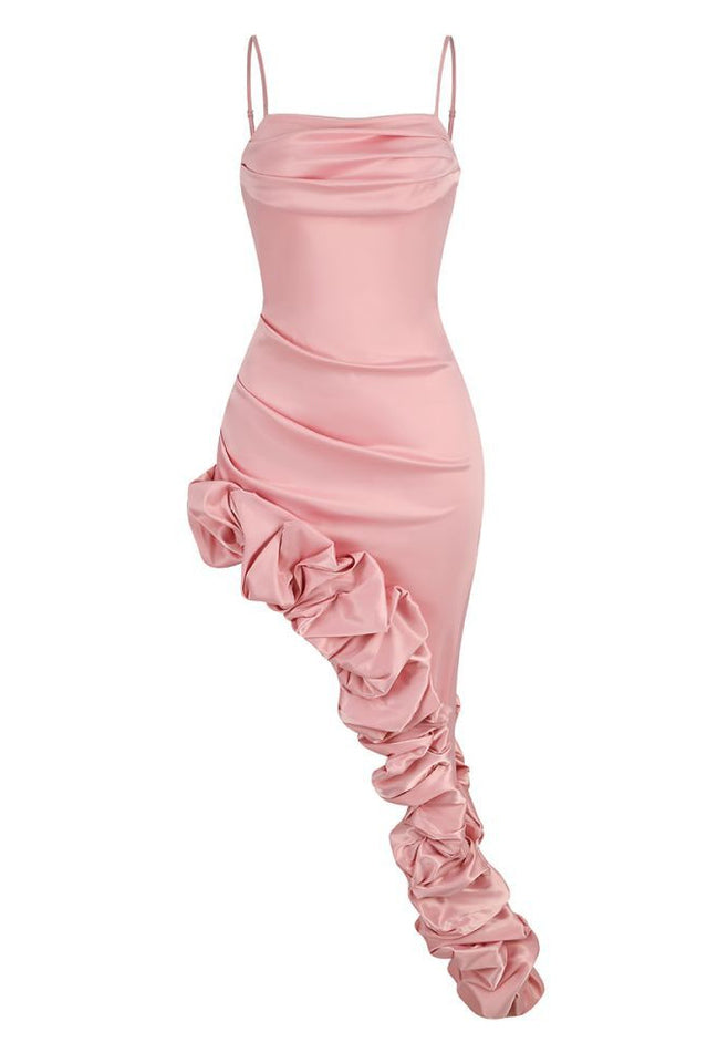 Florence Off Shoulder Asymmetric Ruffle Dress