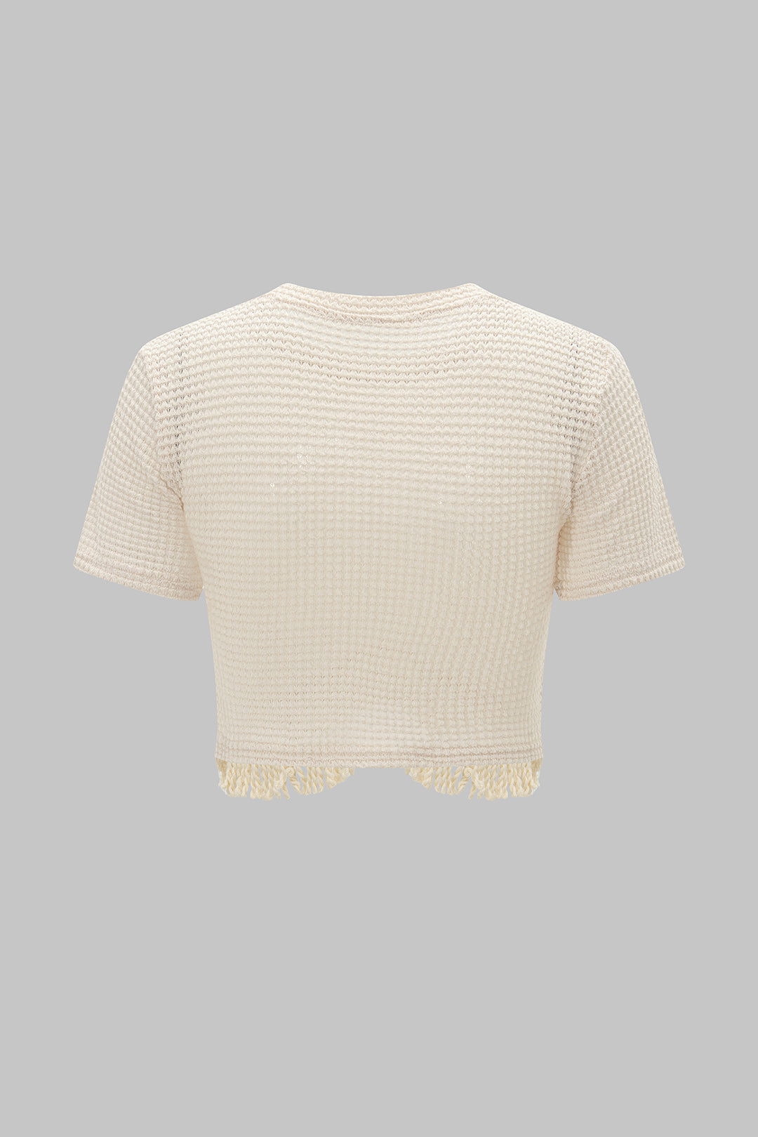 Knit Fringe Short-Sleeve Top