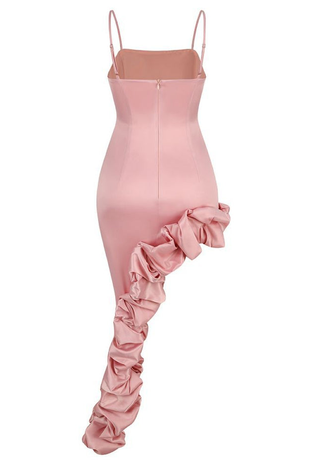 Florence Off Shoulder Asymmetric Ruffle Dress