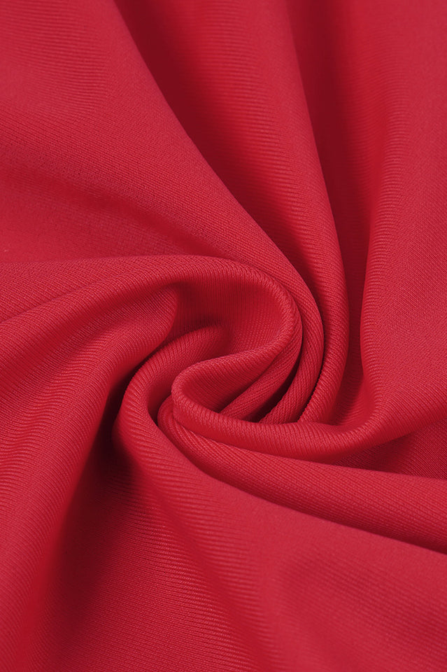 Draped Ring Detailed Deep V Neck Dress