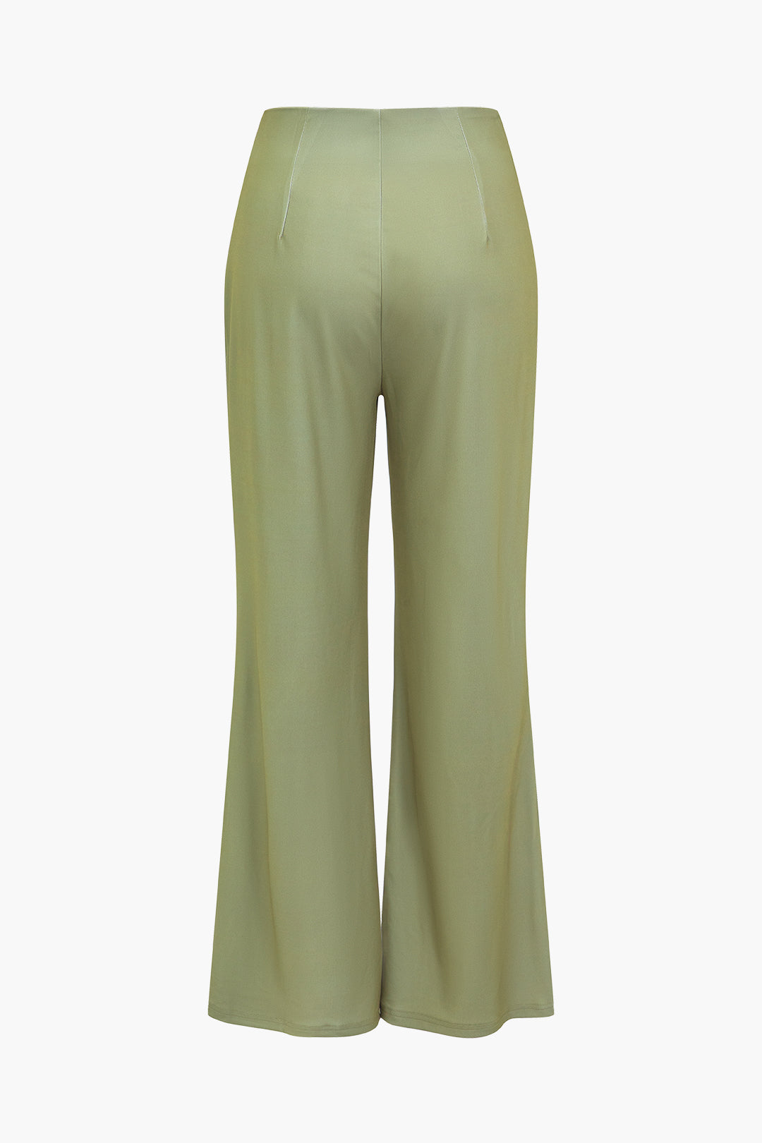 Solid Metallic Button Long Sleeve Top And Trouser Set