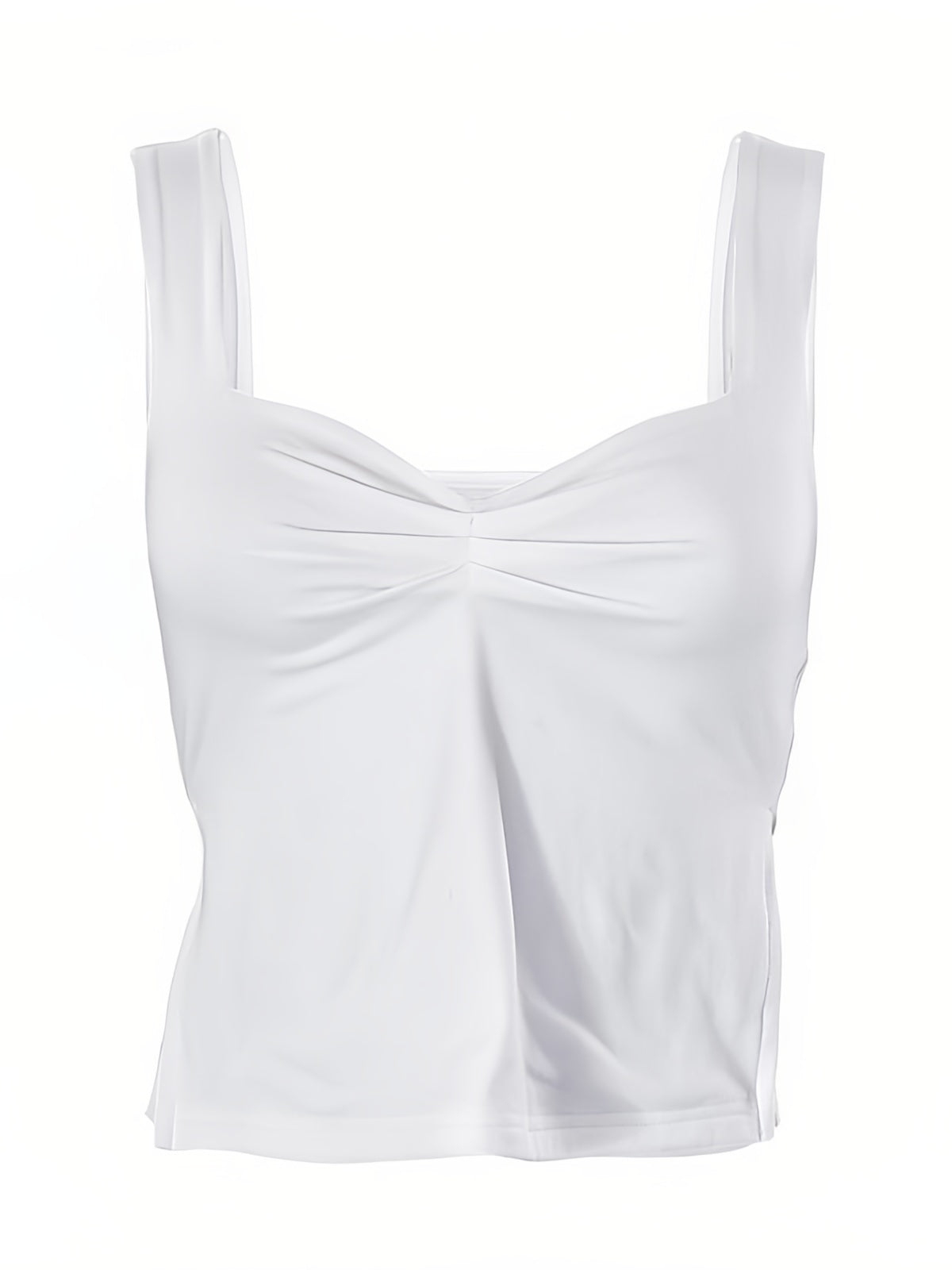 Multi-Color Pleated Sleeveless Crop Tank Top with Slit