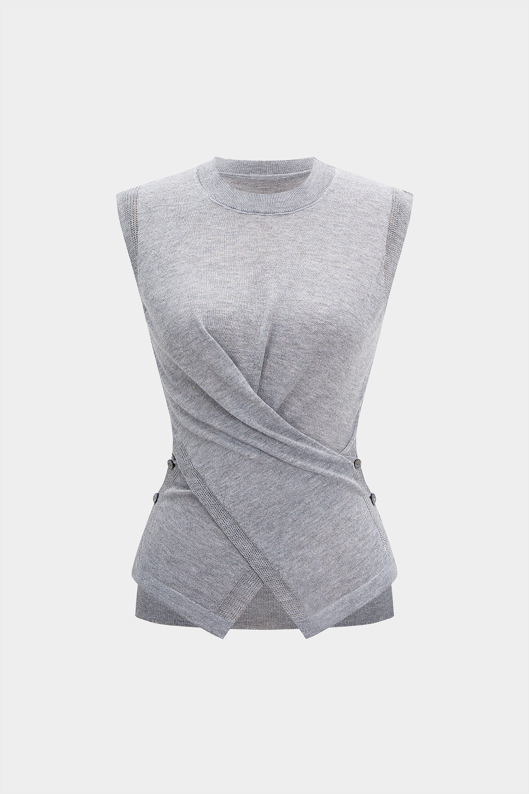 Knit Crossed Ruched Tank Top