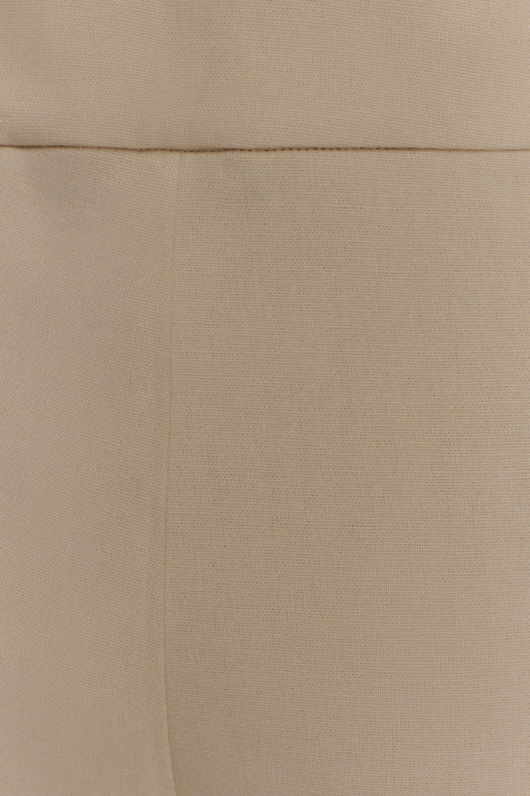Solid High Waist Ruched Trousers