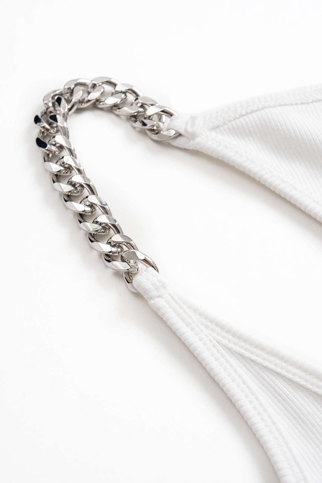 Tie Front Ruched Metallic Chain Patchwork Sleeveless Mini Dress