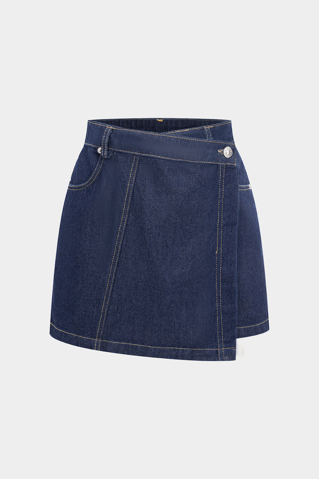 Denim Asymmetrical High Waist Skirt