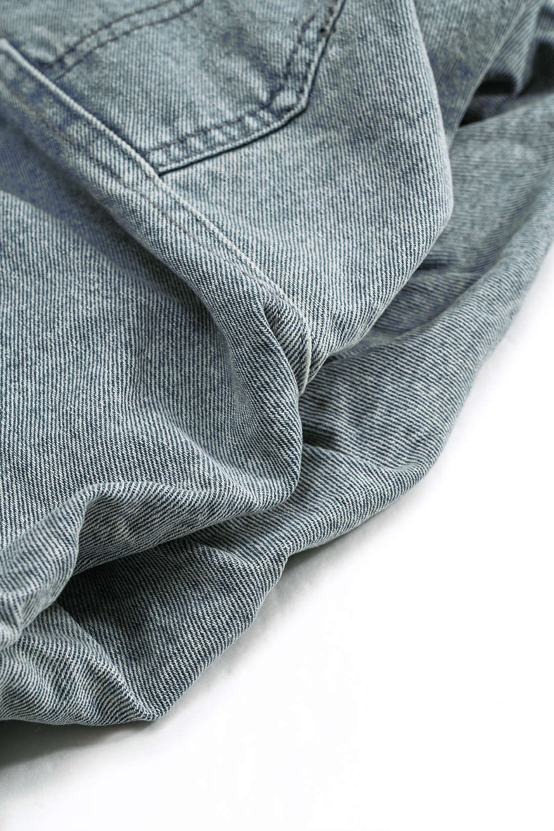 Denim Ruched Flap Pocket Skirt