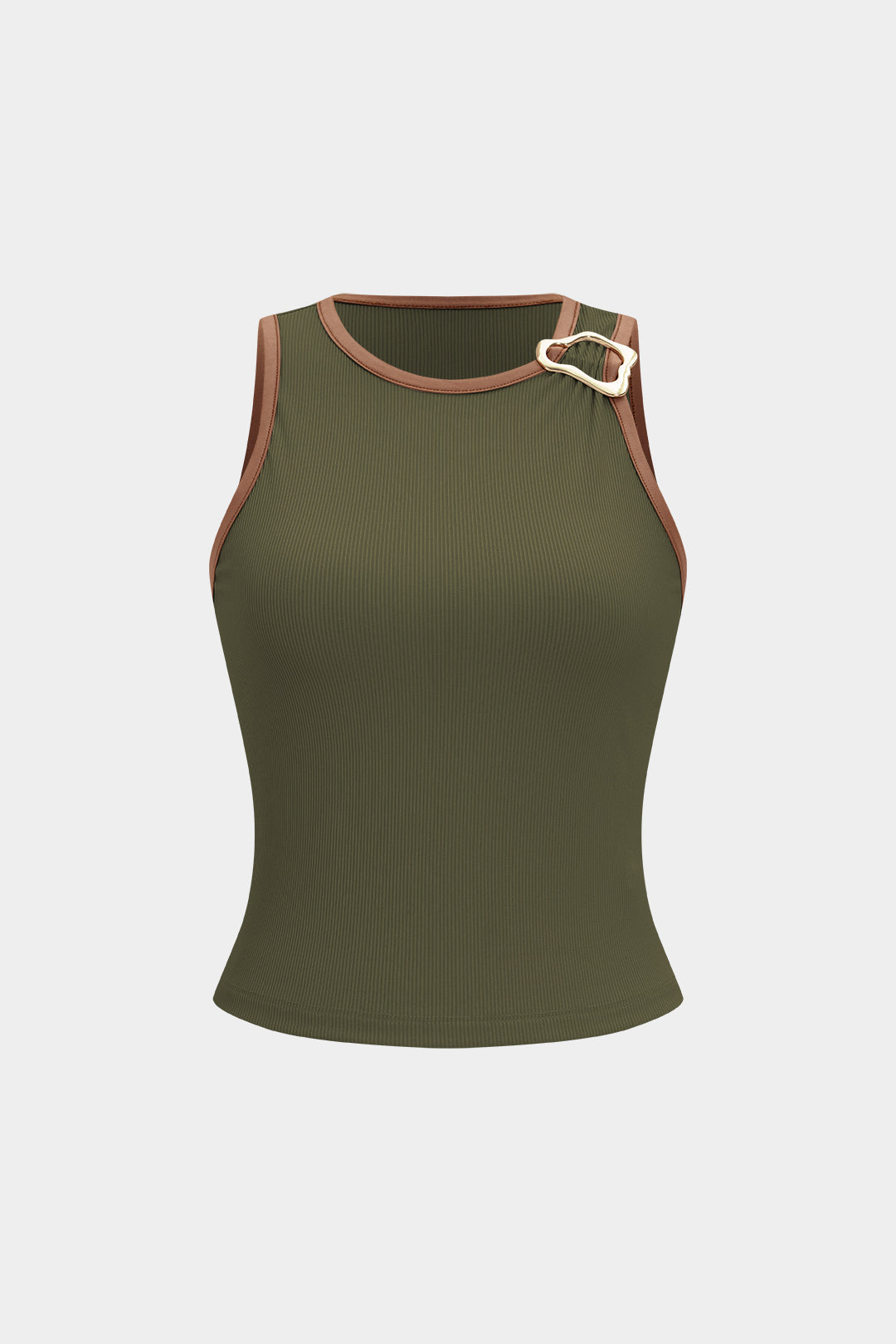Contrast Metallic Decor Sleeveless Tank Top