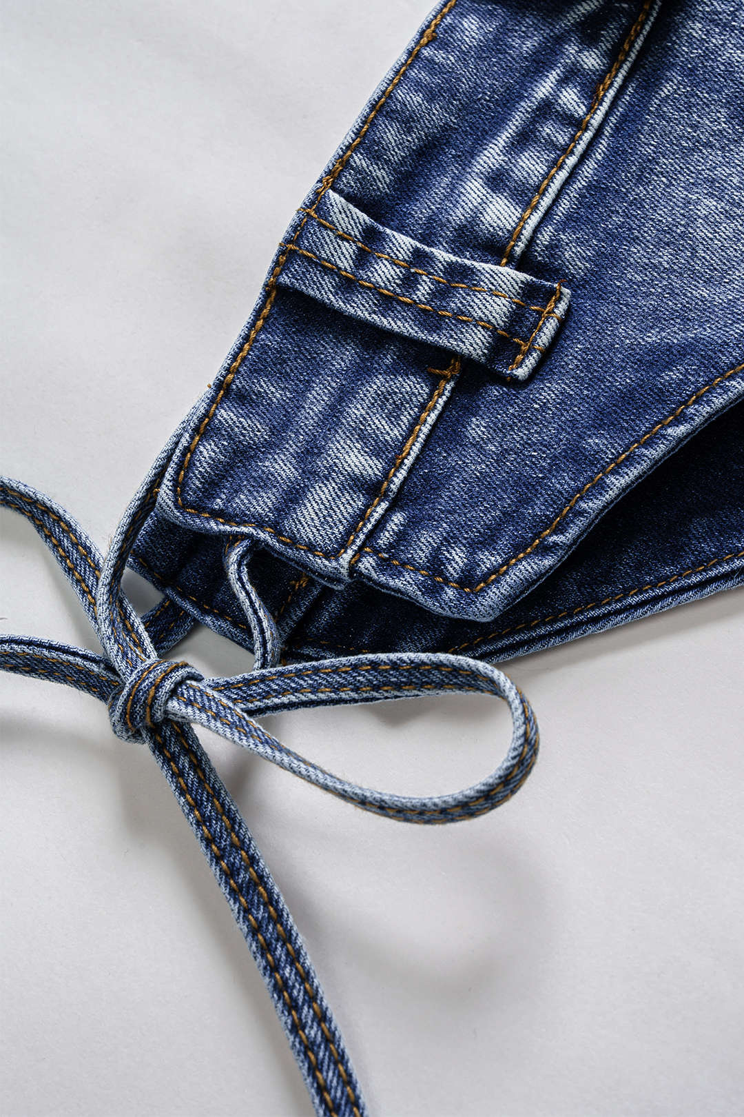 Denim Tie Knot Bikini Set