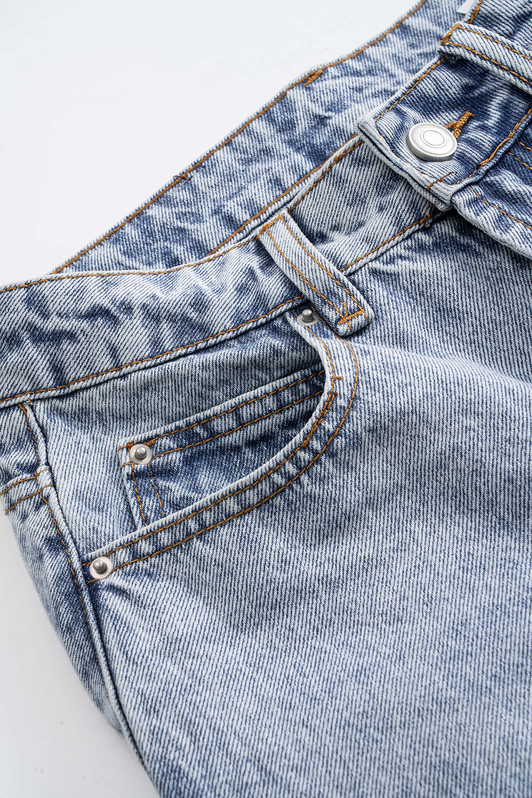 Denim High Waist Wide Leg Trousers