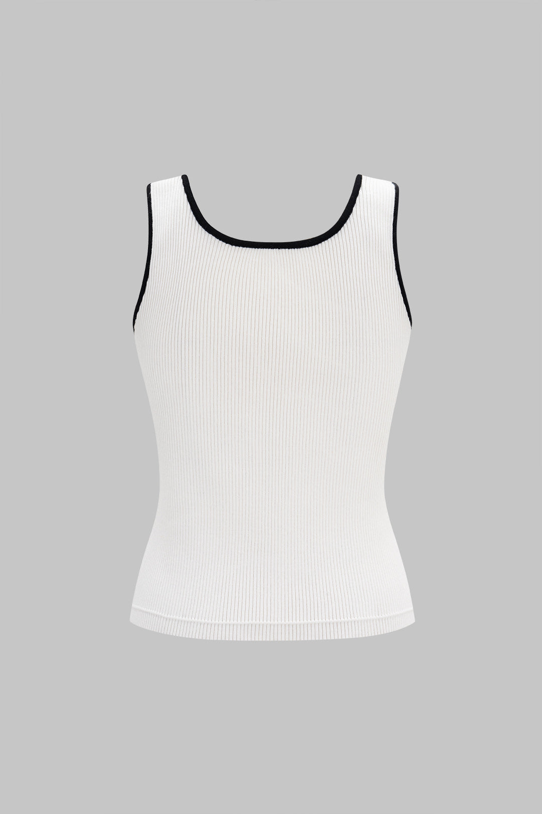 Knit Metallic Metal Button Tank Top