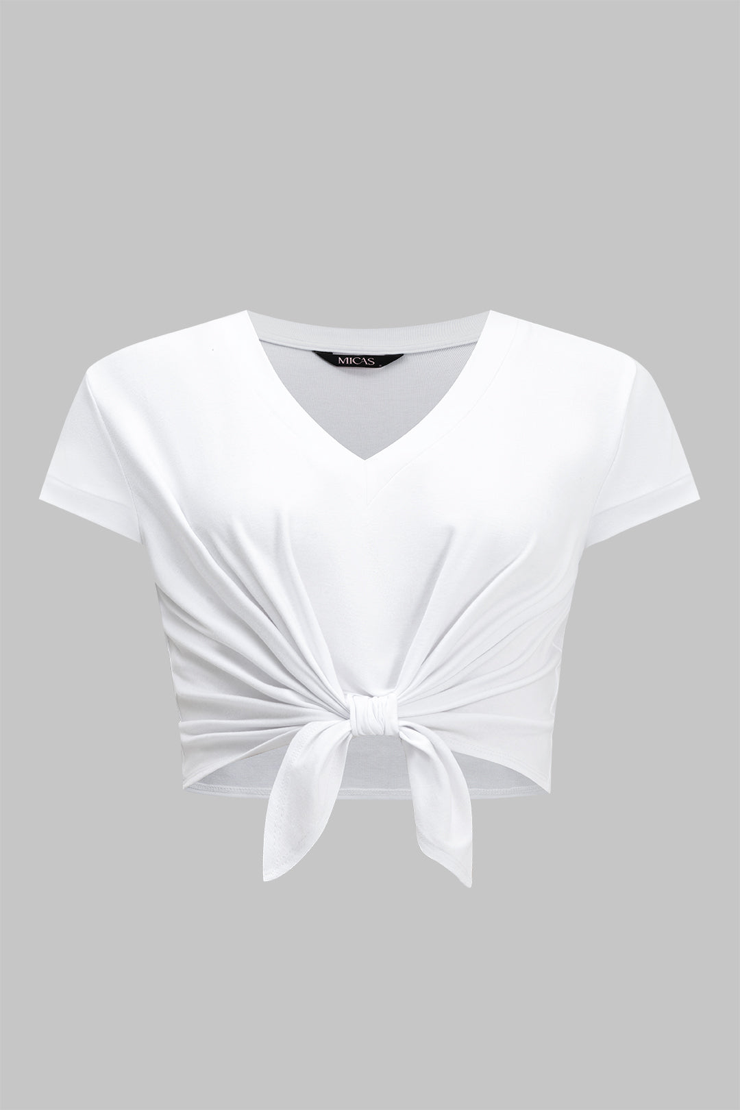 Plus Size Twist Knot Short Sleeve T-Shirt