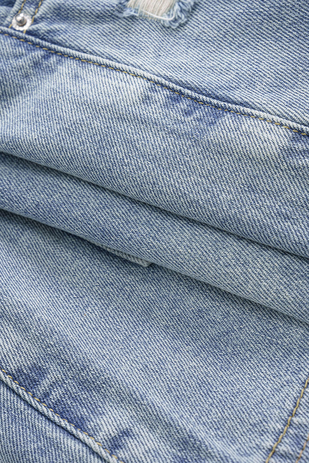 Denim Patchwork High Waist Skirt