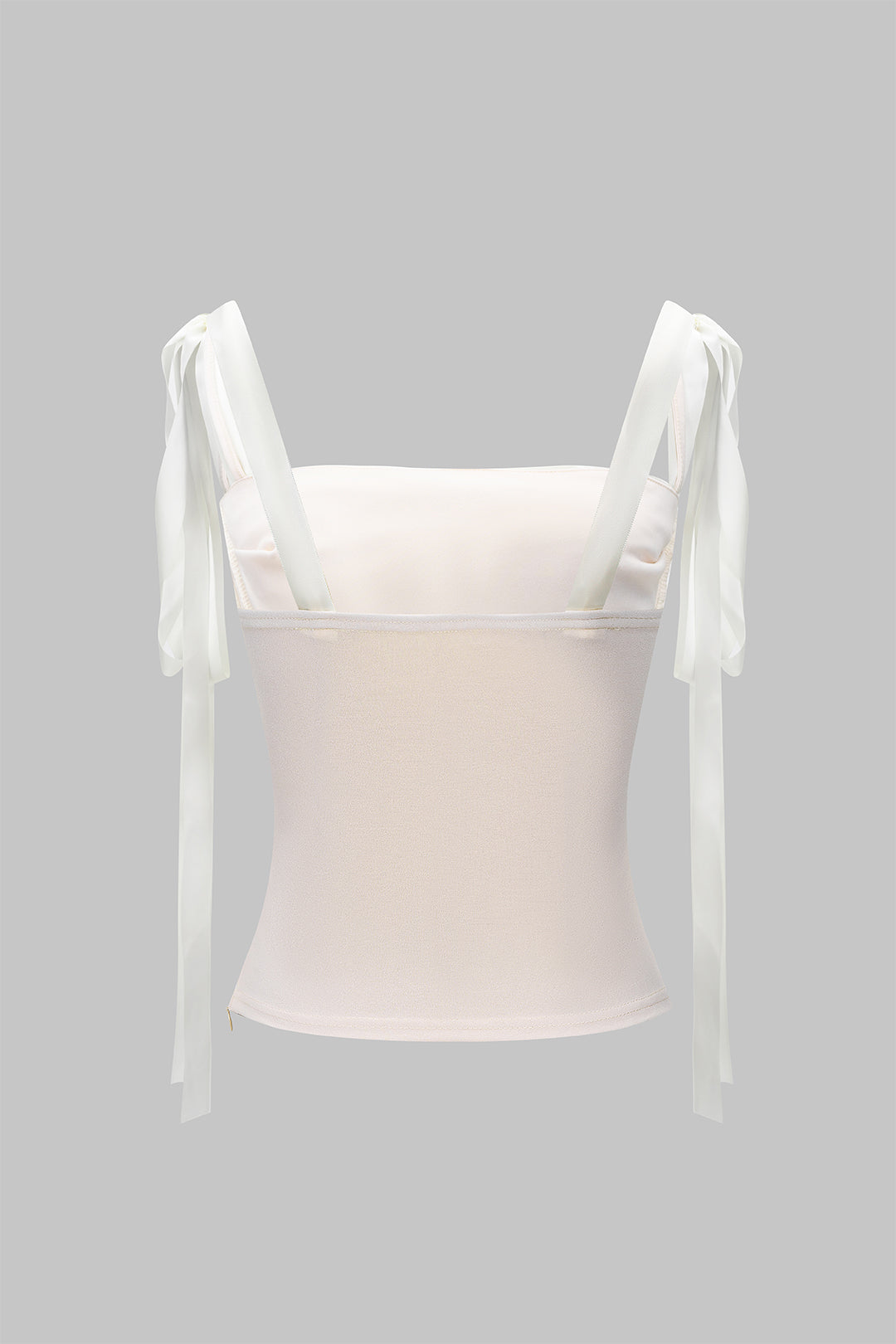 Satin Ruched Tie-Up Slip Cami Top
