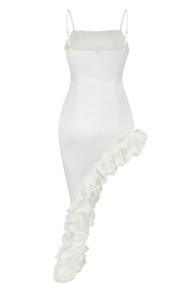 Florence Off Shoulder Asymmetric Ruffle Dress