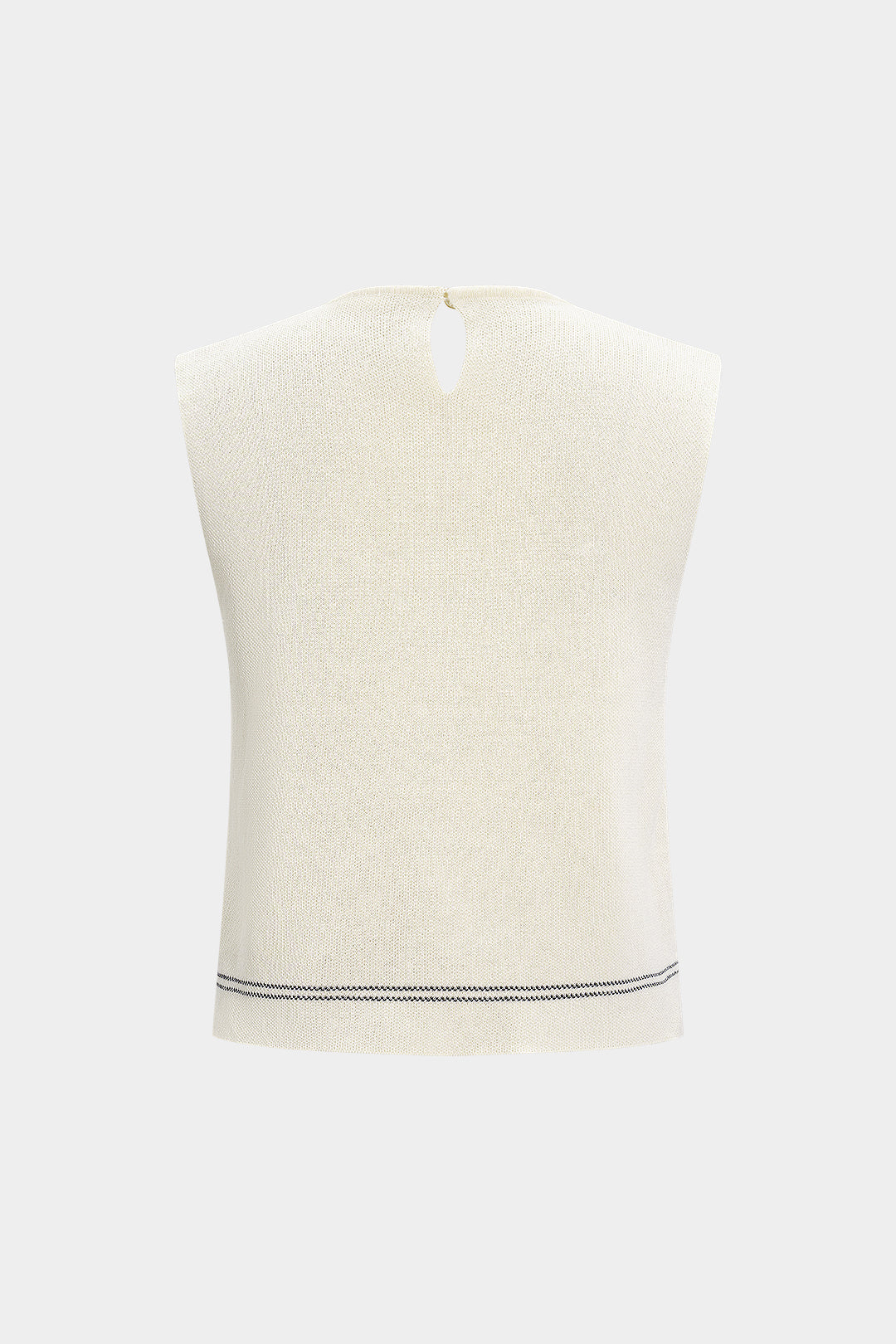 Knit Hollow Out Contrast Tank Top