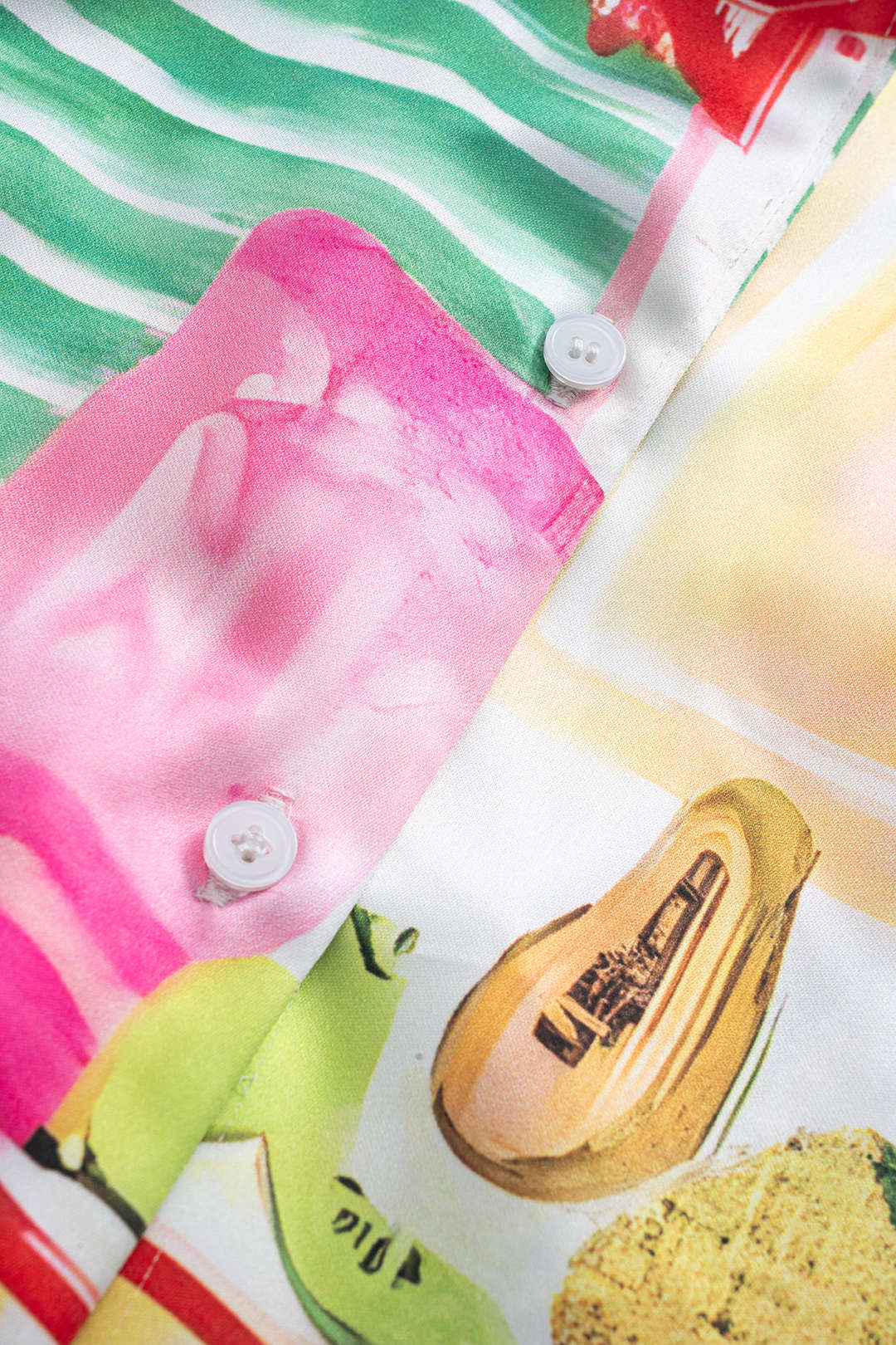 Plus Size Satin Pop Art Pattern V-Neck Short-Sleeve Shirt