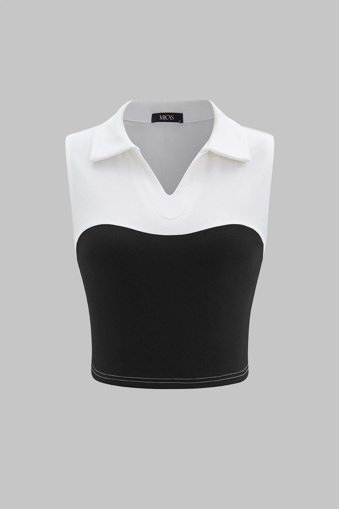 V-Neck Patchwork Tank Top
