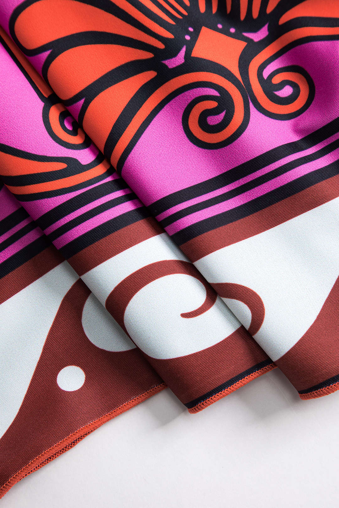 Coconut Palm Print Pleated Slit Cover Up