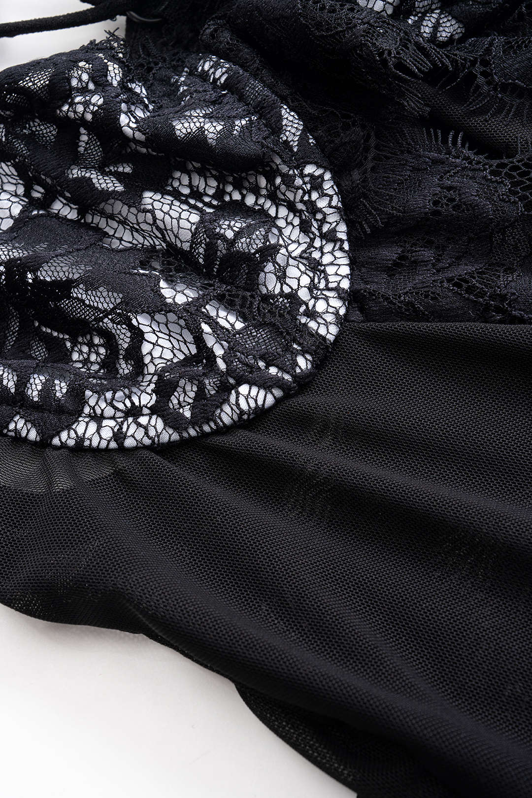 Sheer Crossed Detail Lingerie Bodysuit