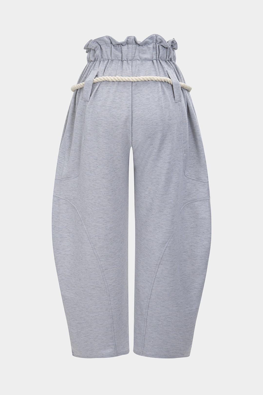 Belted Drawstring Barrel Trousers