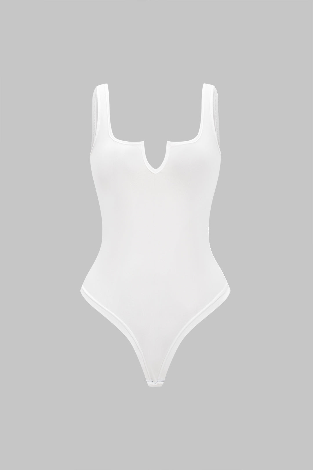Basic Solid V-Neck Sleeveless Bodysuit