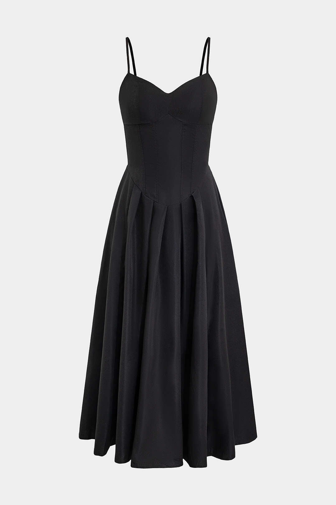 Basic Solid Corset Midi Dress