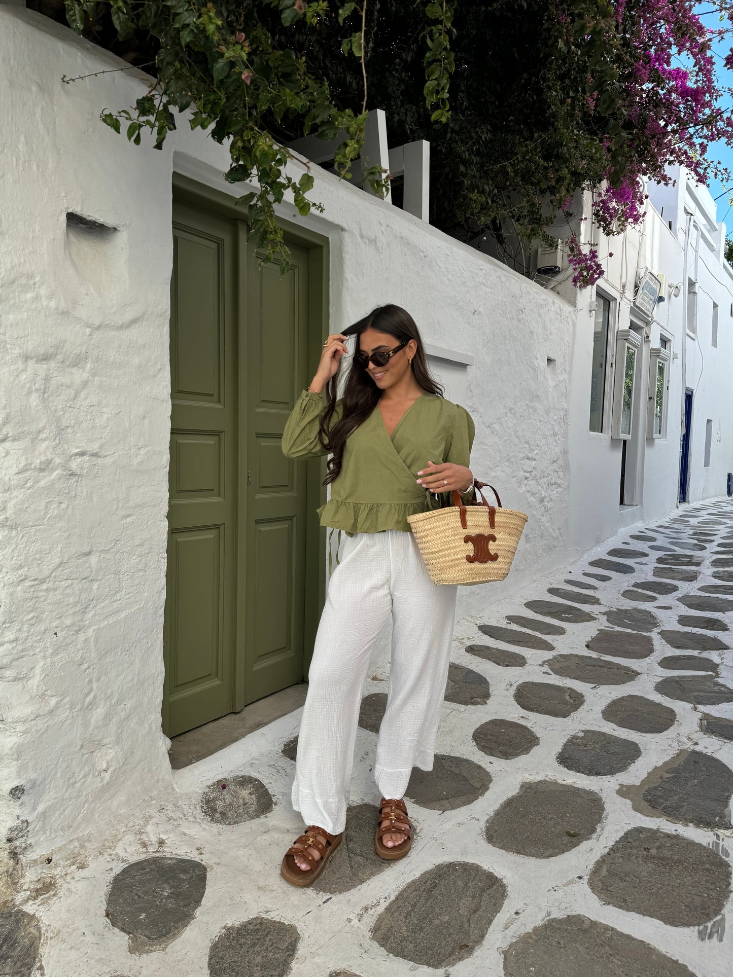 Blouse cache coeur kaki