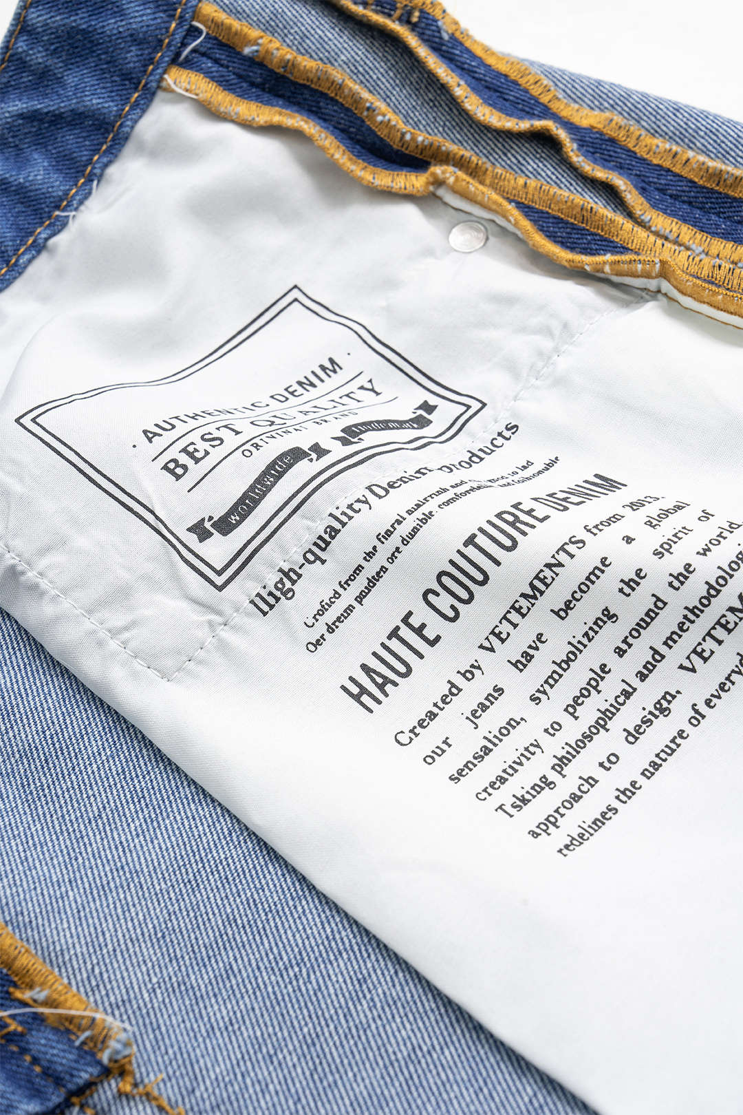 Reversible Letter Print Pocket Denim Mini Skirt