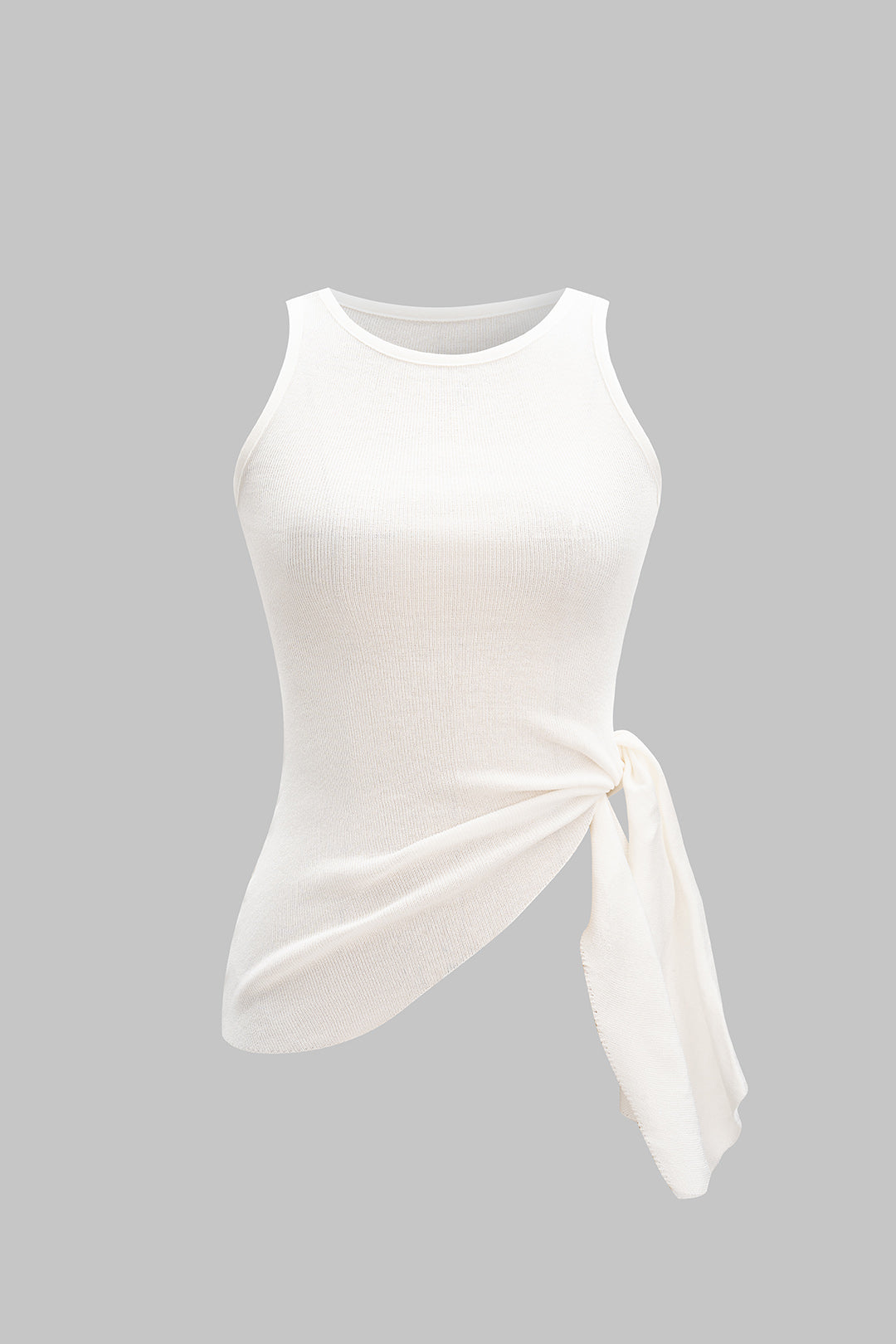 Ruched Asymmetrical Sleeveless Tank Top