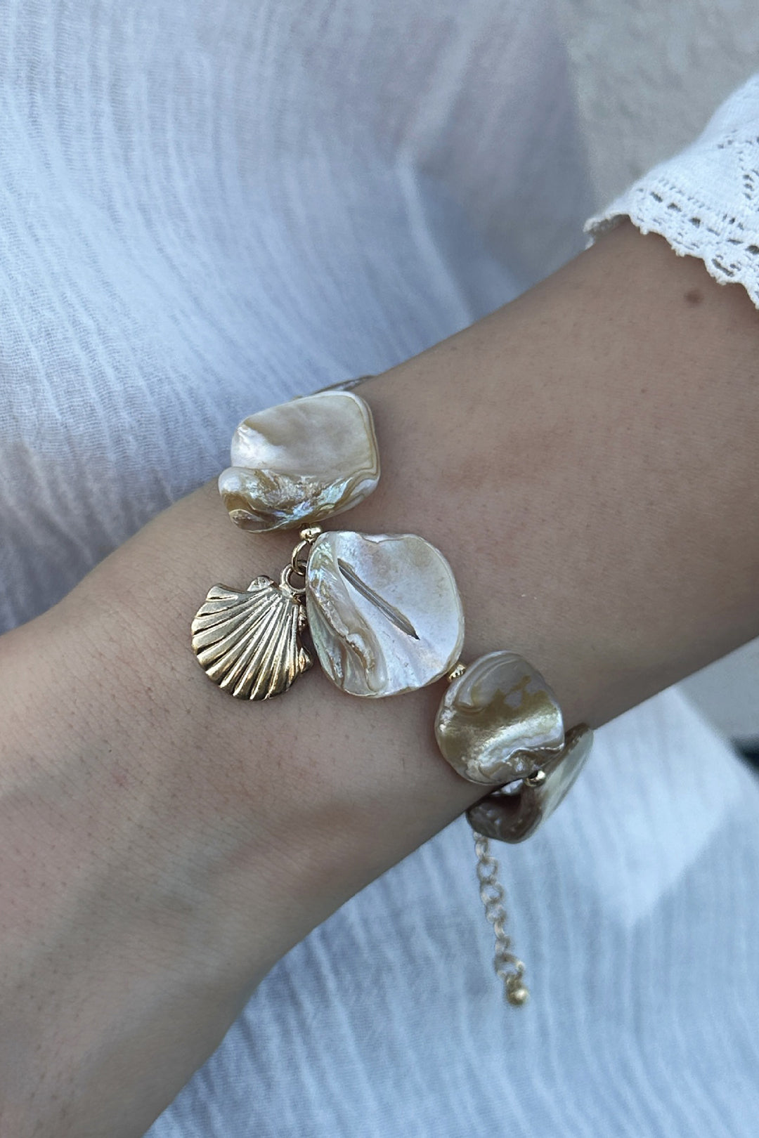Irregular Shell Starfish Metallic Bracelet