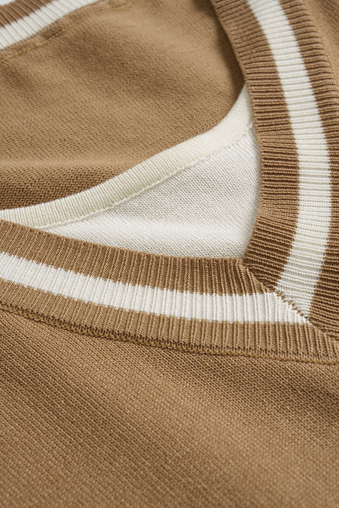 Knit Contrast Short Sleeve T-shirt And Drawstring Trousers Set