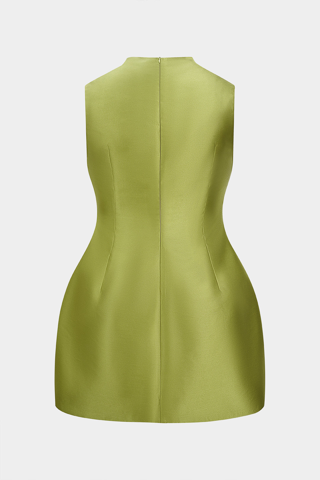 Plus Size Metallic Button Zipper Sleeveless Mini Dress