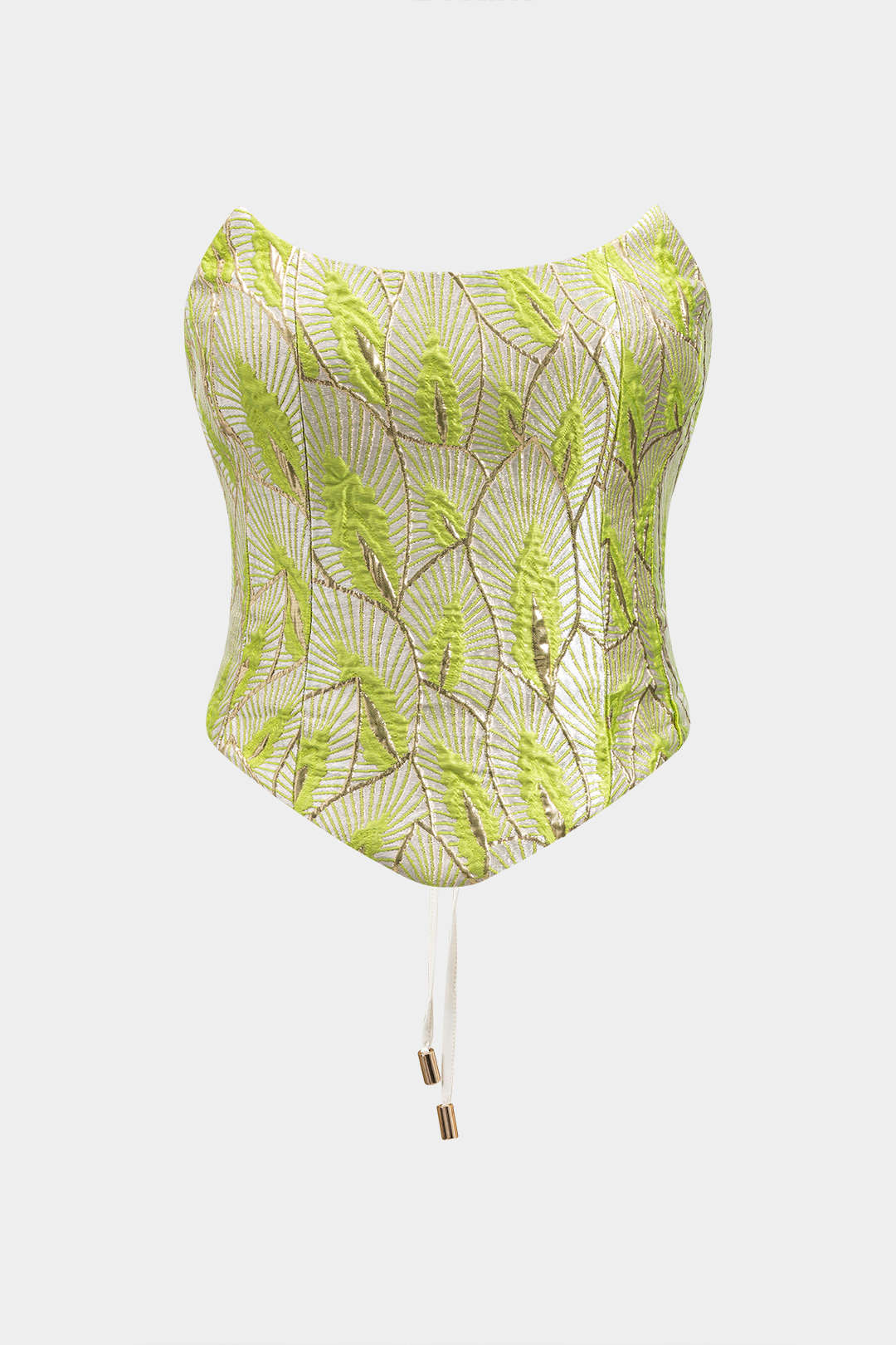 Jacquard Tie Back Tube Top And Skirt Set