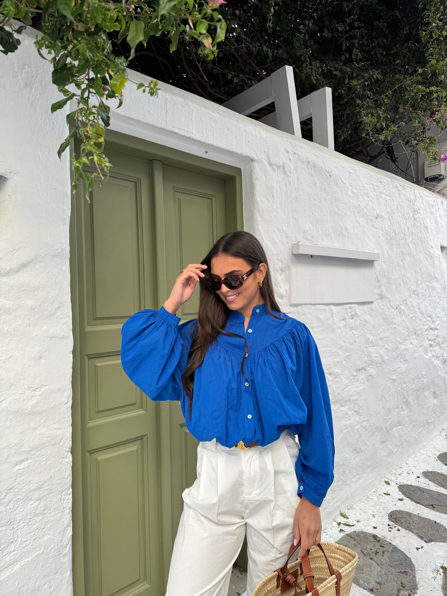 Blouse ballon bleue