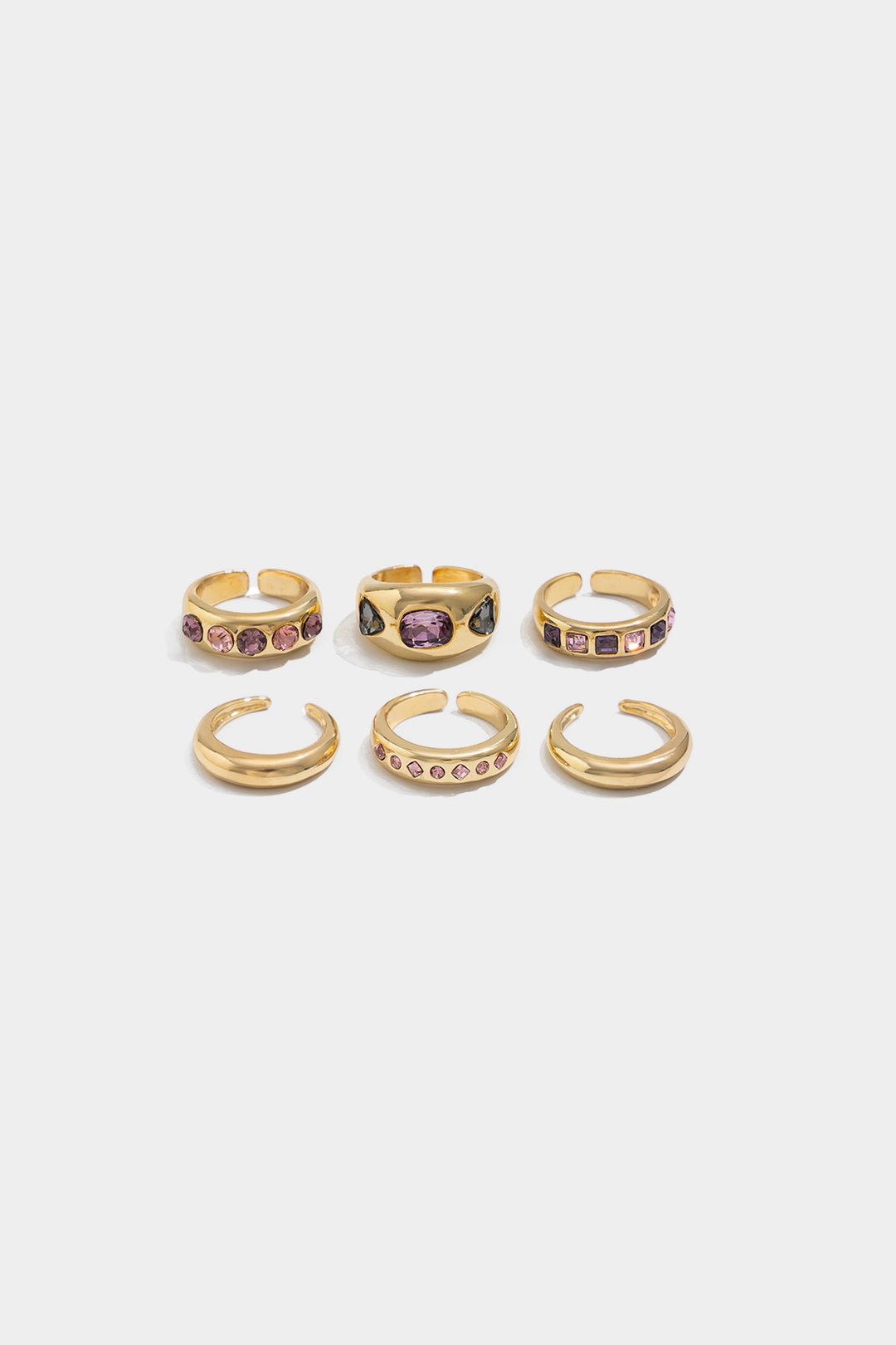 Colorful Diamond Metal Open Ring