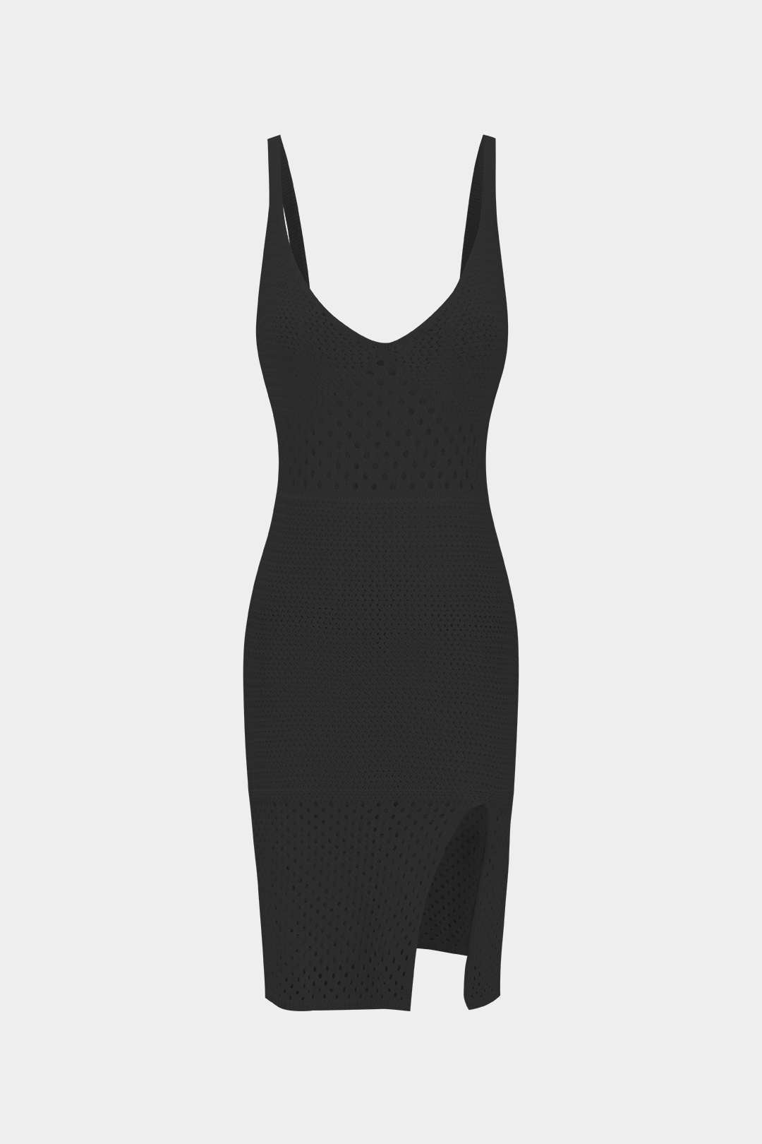 Knit Hollow Out Slip Slit Dress
