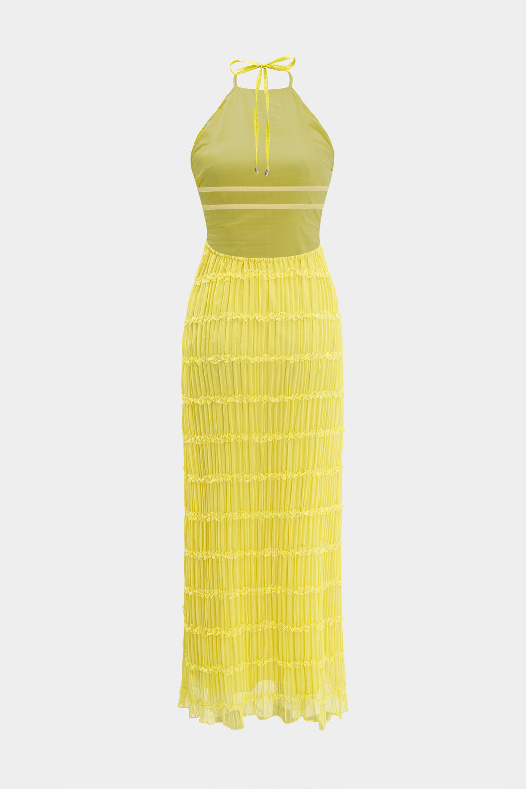 Halter Neck Strappy Backless Sleeveless Maxi Dress