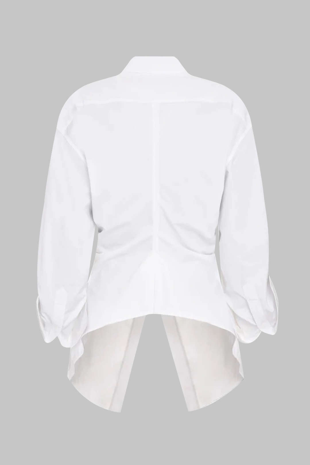 Ruched Button Long-Sleeve Shirt