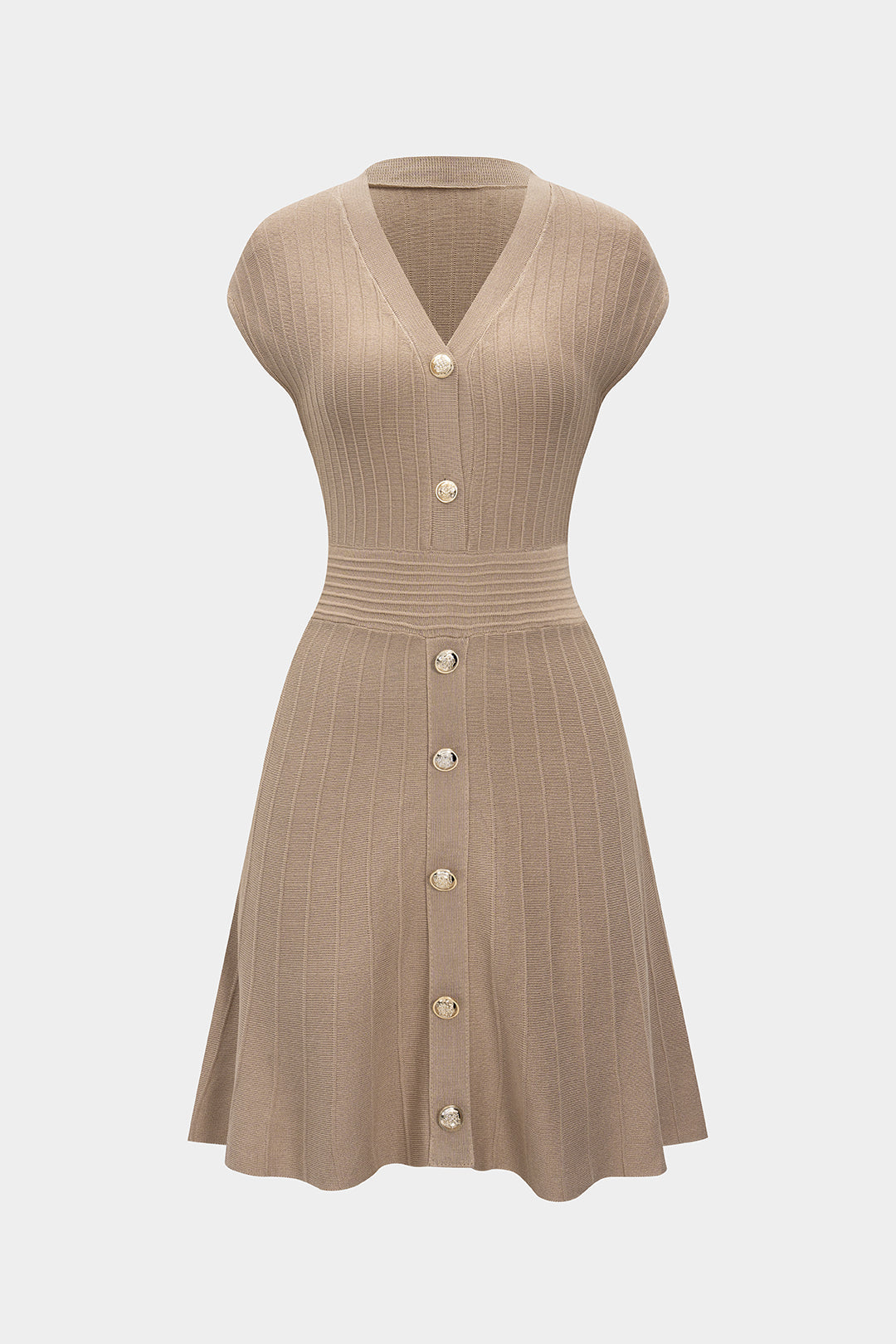Knit V-Neck Sleeveless Dress