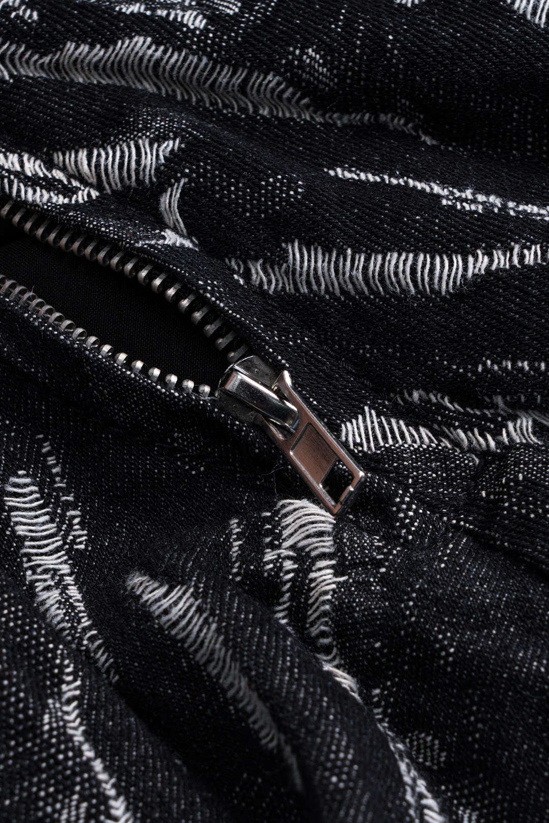 Jacquard Denim Metal Belt Zipper Skirt