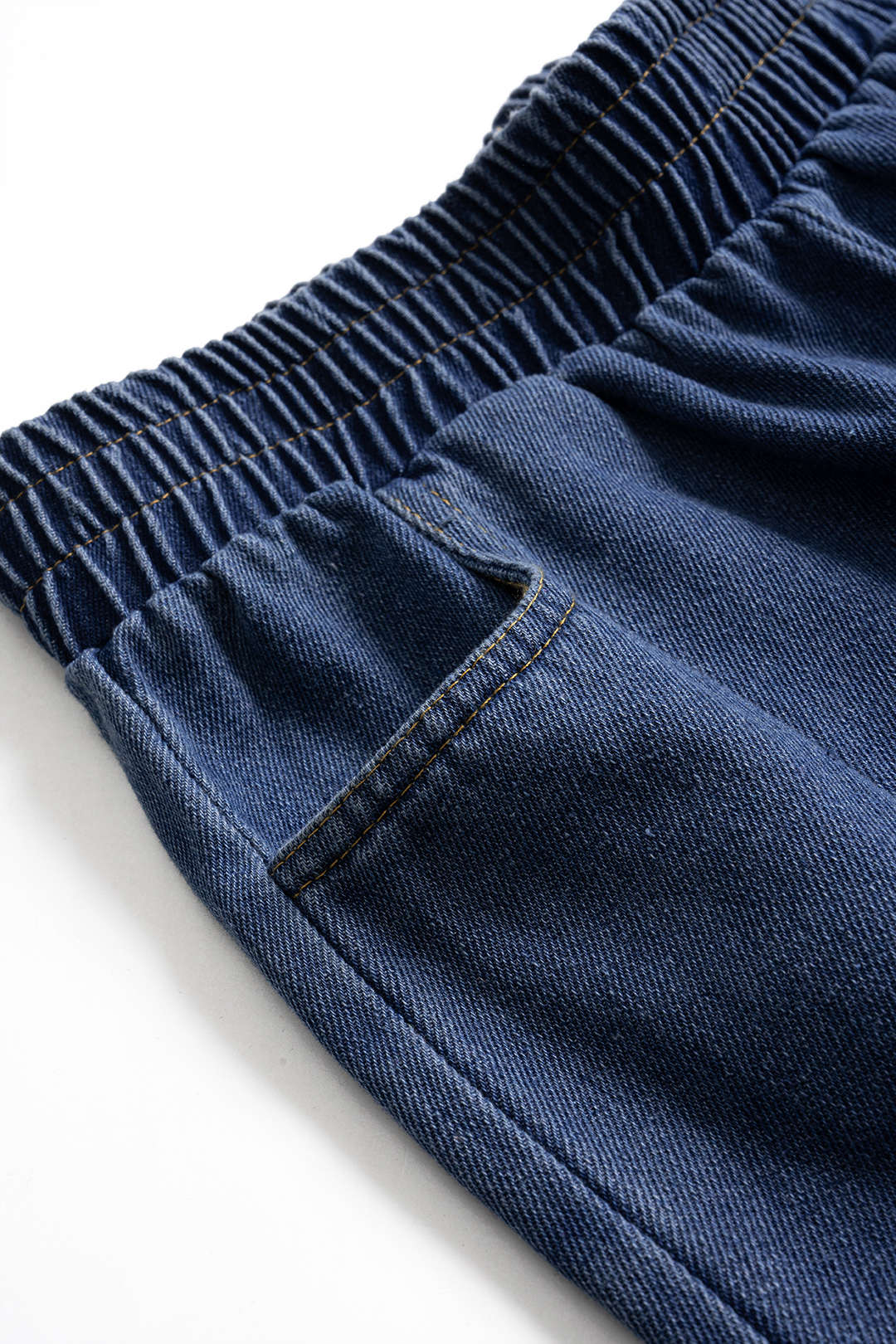 Denim Drawstring Buttons Top And Jeans Set